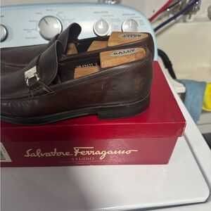 Salvatore Ferragamo Men's Dark Brown Leather Loafers